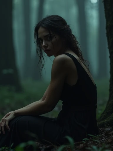 (Best quality, 8k, 32k, Masterpiece, UHD:1.2) "Transform the image into a chilling forest reminiscent of the eerie atmosphere found in the comic series 'Something is Killing the Children.' Populate the scene with ominous trees whose branches twist like gnarled claws, casting long shadows that obscure the path ahead. Introduce unsettling details like glowing eyes peering from the darkness and sinister silhouettes lurking among the trees, hinting at the presence of lurking monsters. Use a desaturated color palette to evoke a sense of dread and isolation, with occasional pops of eerie light illuminating the scene. Convey the feeling of impending danger and uncertainty that permeates the haunted woods, leaving viewers on edge and wary of what lies ahead." ((tall trees)) ((monsters))
