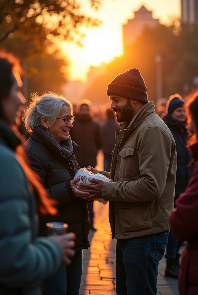 Homeless people being helped 