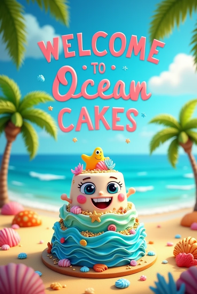 I want an image that says WELCOME TO OCEAN CAKES 