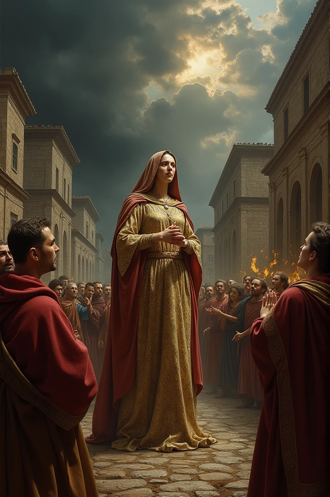 Saint Catherine of Alexandria being martyred