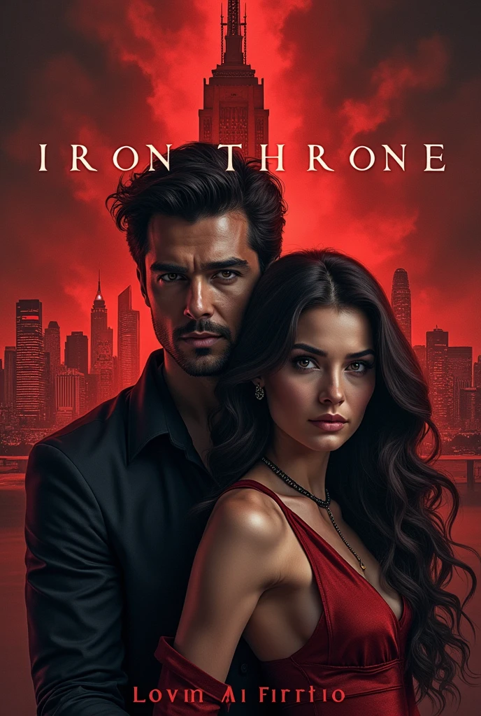 Romance novel cover with the title "Iron Throne" in the Portuguese image, The book's plot revolves around telling the story of the Mexican Cartel and the fight for power, dealing without the couple on the cover. 