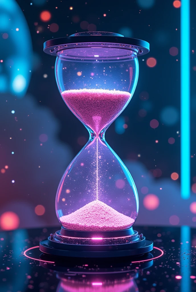 Digital hourglass with time,button,lights