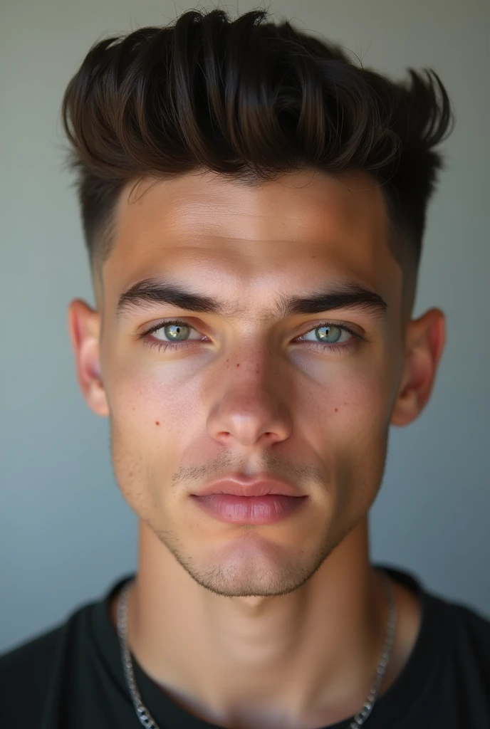 Zoom face with 20-year-old hair lowfade and looking straight camera and not showing his shoulders only his face even dont show what shirt he have only zoom in his face and also no blur