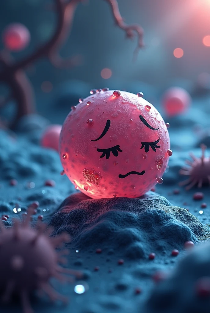 A lymphocyte undergoing apoptosis for being autoreactive, but he's crying