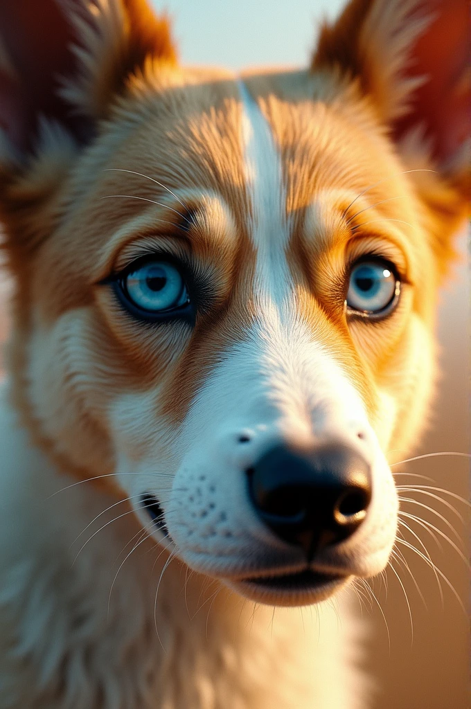 Face blend of man and dog