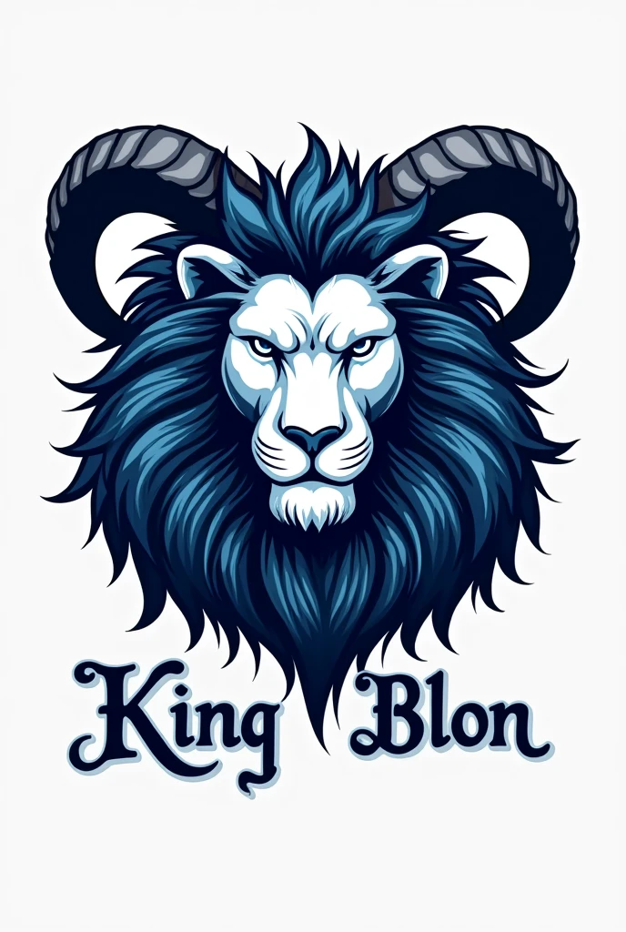 Greer un logo en form lion en blue et blanc en form goat sou le non king bblon