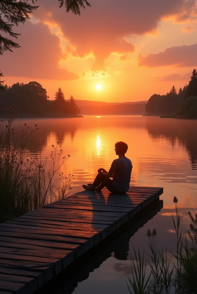 Peaceful place with sunset video