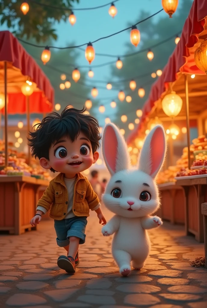 Image 5. Young Hassan and sono Rabbit go in village festival
Sono rabbit enters in racing ring with other rabbits