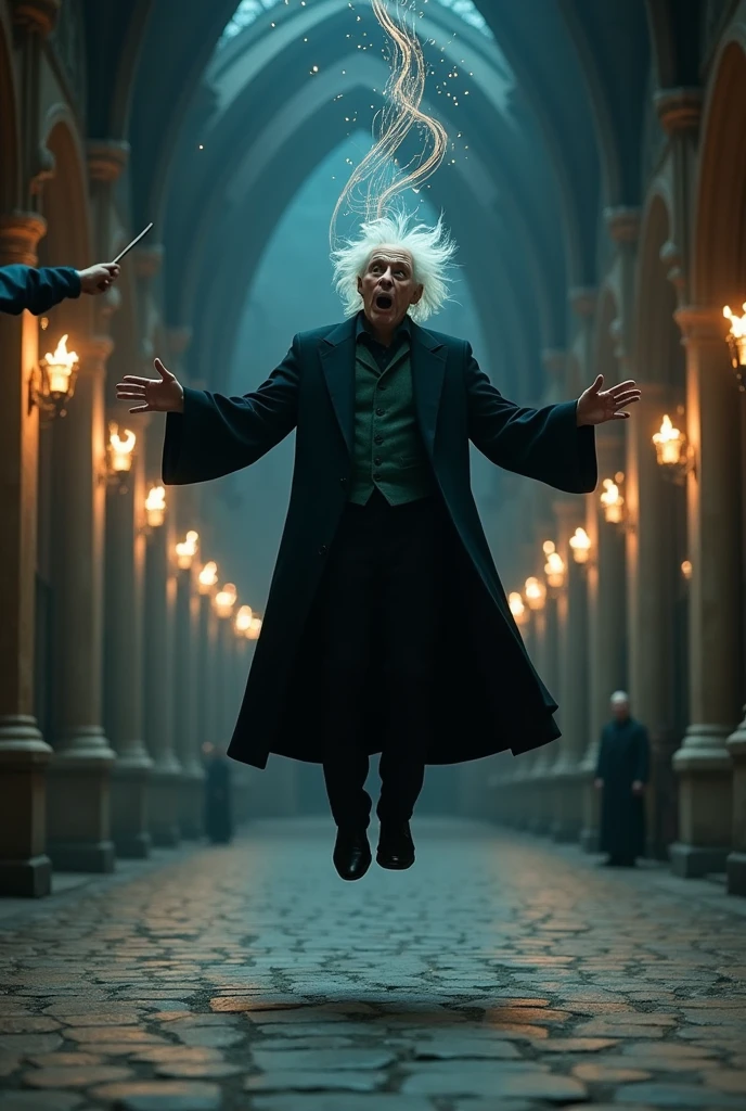 Levitating charm used on Malfoy