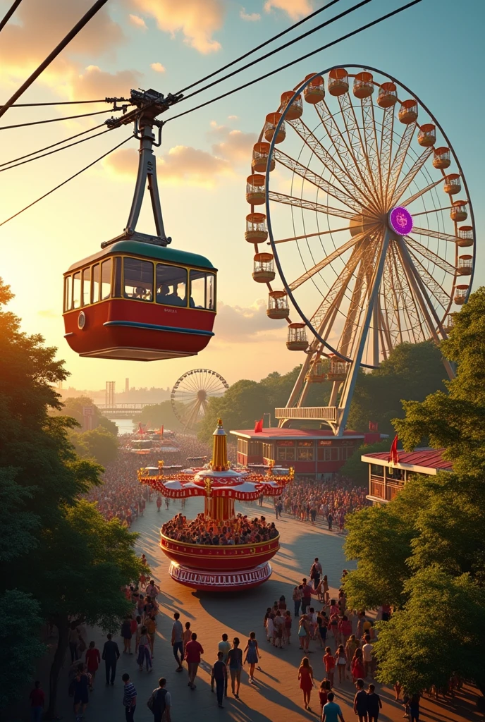 Cable car, Sun Wheel, glider