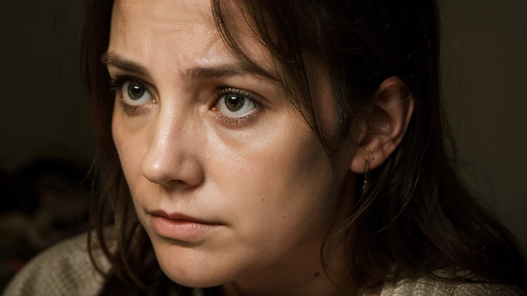Create an image of Jason's wife, Susan, looking deeply troubled and concerned, as she realizes how drastically their lives will change. Show her with a distant, worried expression, understanding the heavy responsibility she now has.