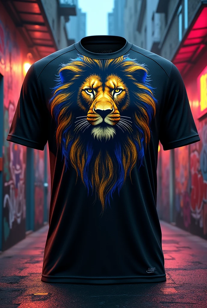 Urbana collage jersey with color black and lion design 
