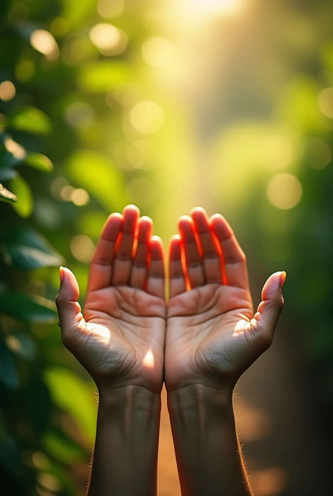 make two open hands asking for a blessing