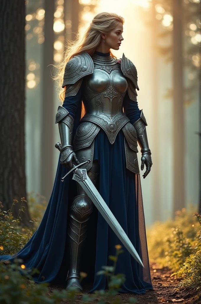 A woman in armor 