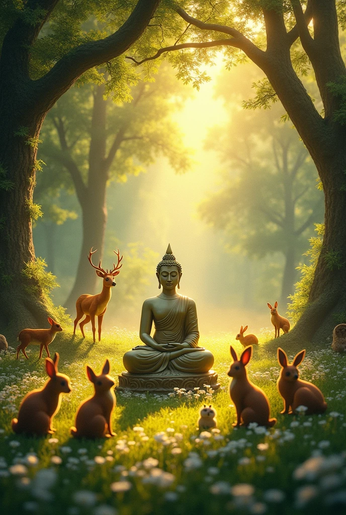 The Buddha and animals have birth, in forest