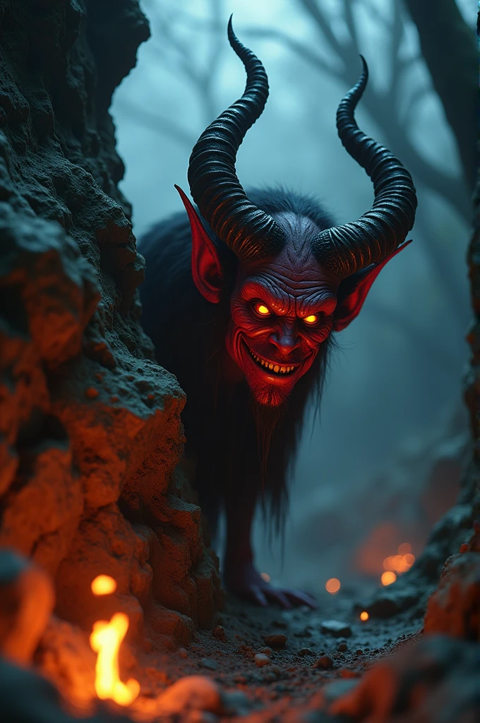 Nosey Devil, rot, and with horns