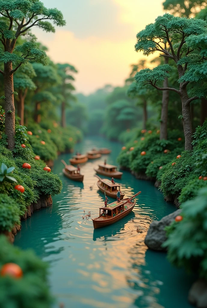 A styrofoam model gave a sustainable maritime cultural route , in the amazonia