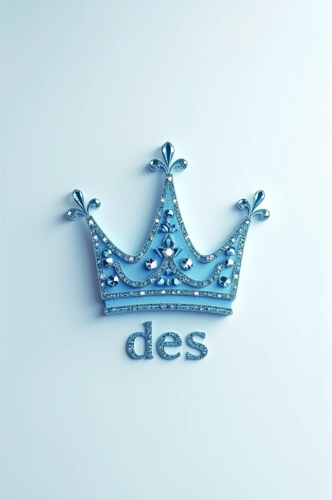 Greer A sky blue logo in the shape of a crown under the name of des