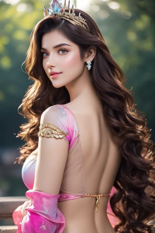 beautiful and sexy woman, age 20, gigantic , clevage, wore stylish and design sea Blue colour saree ,clevage, hot and sexy printed blouse, sitting in railway ,model pose, beautiful body, masterpiece, ultra realistic,detailed,16k , potrait ,Film type light, camera angle front, looking at viewer. (masutepiece), Professional , masterpiece、top-quality、photos realistic , depth of fields (Gemstone Silver Metal Body:1.9),(Matte Pink、Jewel Gold Weapon、(Gorgeous castle background)、(ultimate beauty girl)、(Iridescent fairy wings grow on the back)、(Jewel Metal Body:1.9),Gorgeous Jewel Metal Weapons , Detailed Sword of the Brave ,( a blond) ,warhammer 40k , adepta sororitas,Detail and ornate jewel crown、solo、Brown hair、(Gangle's forest background)、Beautiful Caucasian beauty、1a person、dynamic ungle,(((Diamond tiara with detail and luxury)))、a small face、Powerful poses、(Gorgeous castle background)、huge filesize、20 year old beautiful woman、Stand in the center of the screen、Thin female fingers、Straight long hair、Beautiful Caucasian beauty、(Valley)、face forwards、Look at viewers、