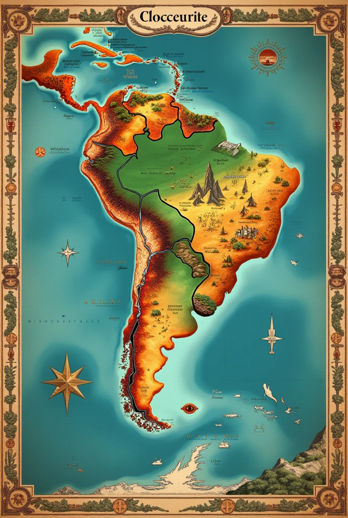 Make a map of a continent that looks like Europe and South America