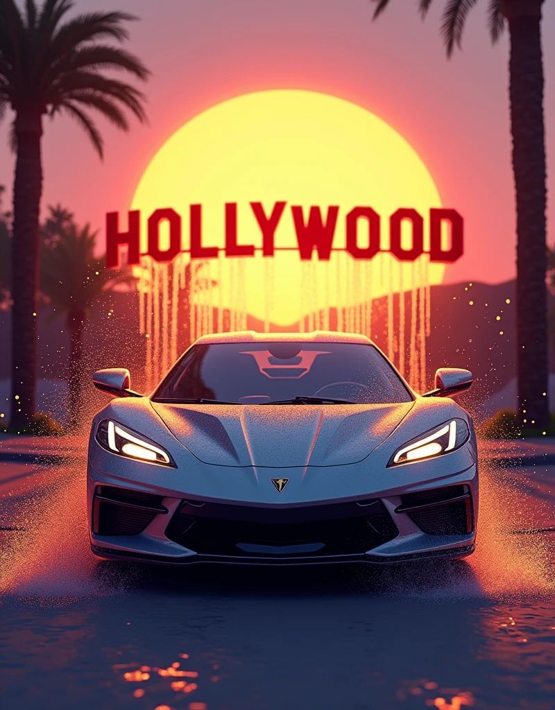 a type logo image for a car wash called: Hollywood