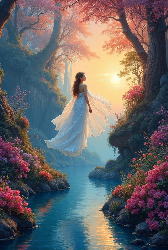 "The world of dreams" (in the style of Laura Alma-Tadema), Genre painting, lush oil painting, palette canvas/acrylic, Intricate, extreme hight detail, Complex key, ((Single Shot)), ((Best Quality)), ((Masterpiece)) , ( (Realistic)), (IDEAL), 8K, impressionism: 0.2 Обои Full HD