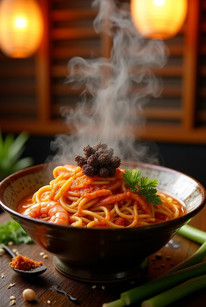 Shrimp and toe fungus ramen noodles