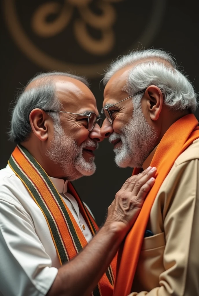 Create a image of rahul Gandhi and Narendra Modi having gay sex together