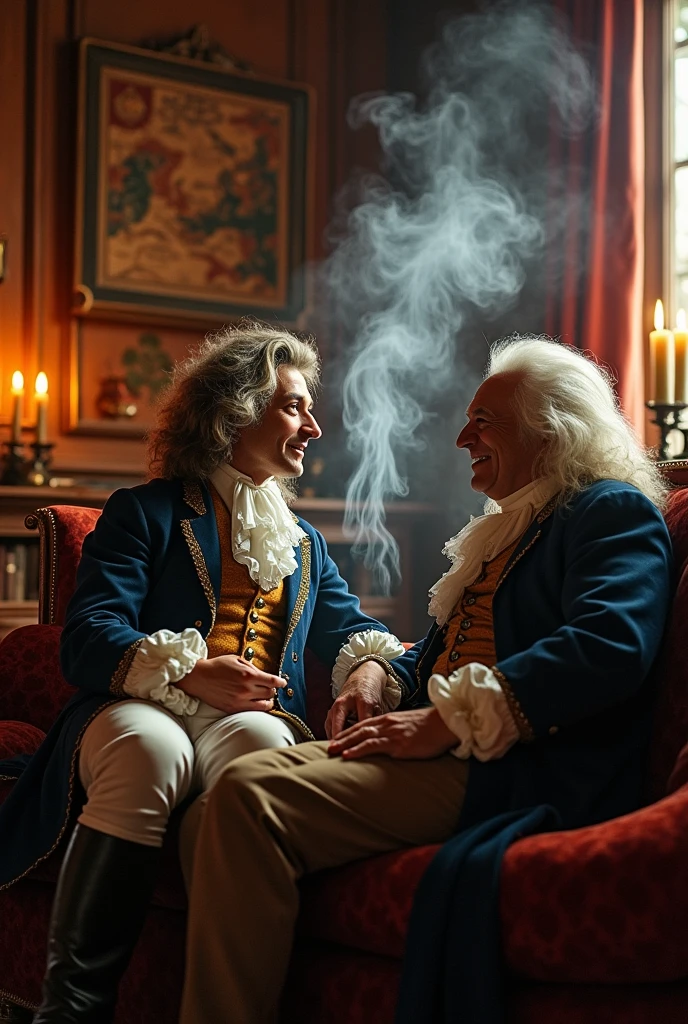 Isaac Newton and René Descartes smoking ?????????