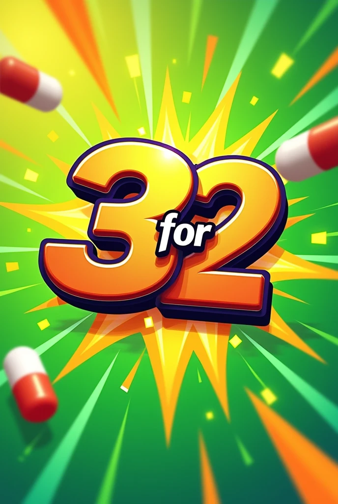 a logo for a 3 for 2 promo on energy pills