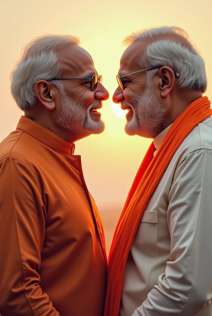 Create a image of rahul Gandhi  and Narendra Modi  penis in Rahul miuth