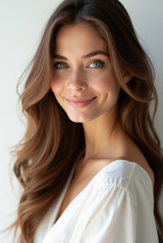 Woman, portrait photo, com fundo branco