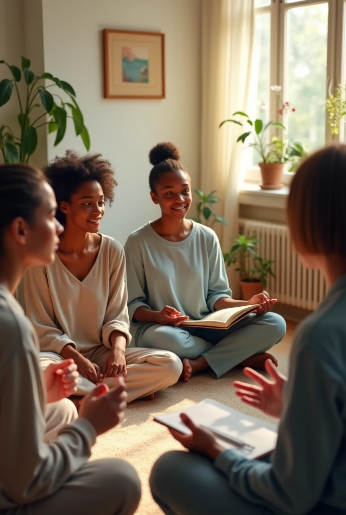 Images of adults recognizing and managing their own emotions, like anger and frustration, to avoid negative reactions such as physical or humiliating punishments. Emotional self-regulation helps prevent harmful behaviors towards others. 