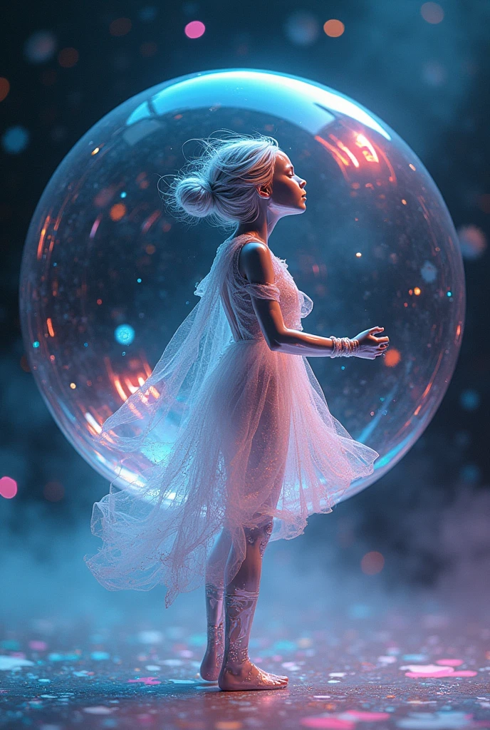 a naked girl made of mirror, floating inside a soap bubble in space, detailed, 8k, photorealistic, cinematic lighting, hyper detailed, volumetric lighting, dramatic contrast, glass-like skin, intricate details, surreal, dreamlike, ethereal, iridescent, refraction, reflection, mesmerizing, hypnotizing, cinematic composition, moody atmosphere, dramatic lighting, vibrant colors, digital art, 3d rendering, concept art
