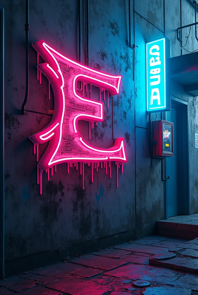 Make a logo for a cyberpunk artist named echo. Do something like a letter and in graffiti style on the wall, in a way that looks rebellious and illegal