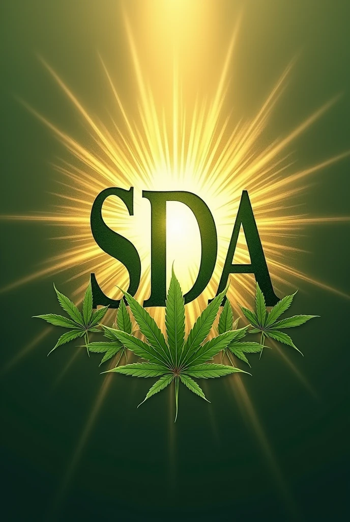 Un logo avec écrit "SDA" et en rapport avec la weed et Jésus Christ