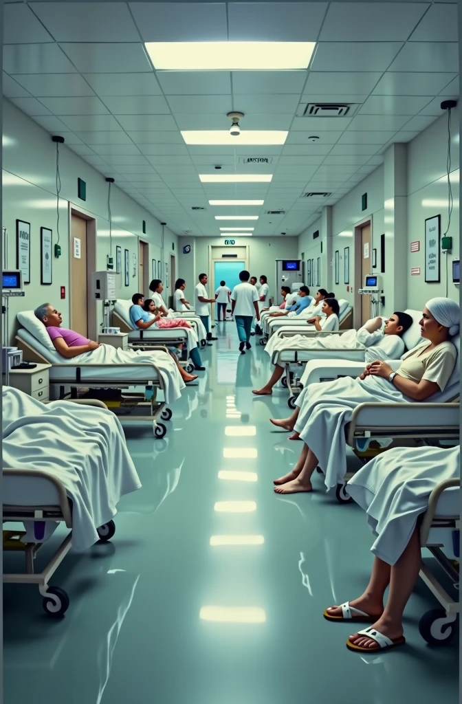 Generate realistic images of
The pateint are i hospital bad generate lots of patients at bad in hospital hallaway