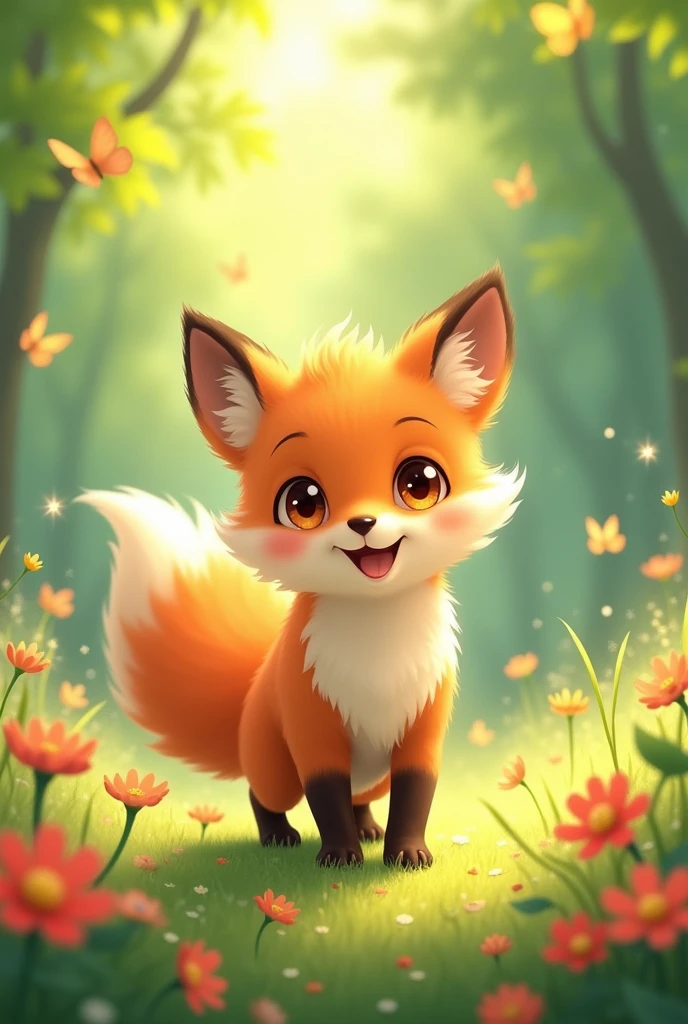 Generate a baby Kurama template, tender and happy