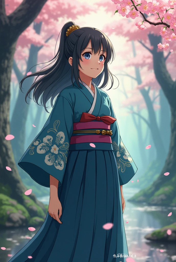 my oc is called tsuria tomioka and is the younger sister of tomioka giyu she is joyfull and expressfull the exact opisit of giyu tomioka she uses water breathing like him and is his tsugoku she weard the demonslayer uniform and the other side of tsutakos and sabitos haori sewed together just like giyus she is 5'7 and had a crush on muichiro tokito and is 13 years old muichiro is 14 she is from the anime demonslayer