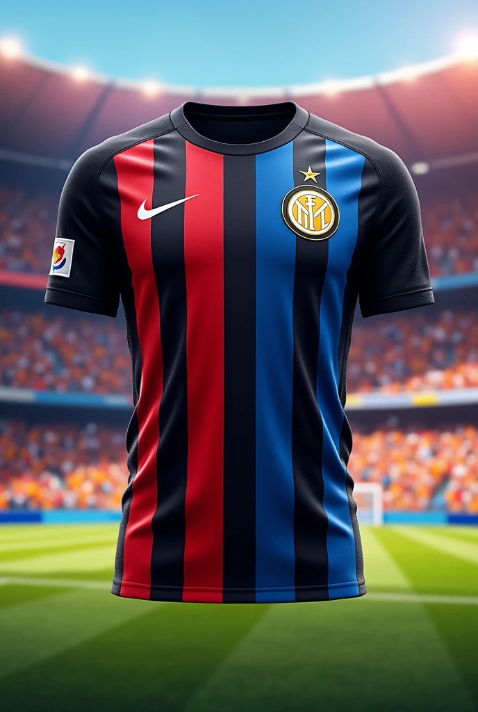 Make a Flamengo 2024 shirt with the Inter Milan stripes