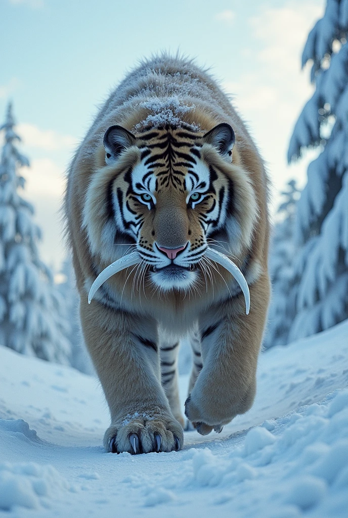Sabertooth tiger and mammoth fusion
