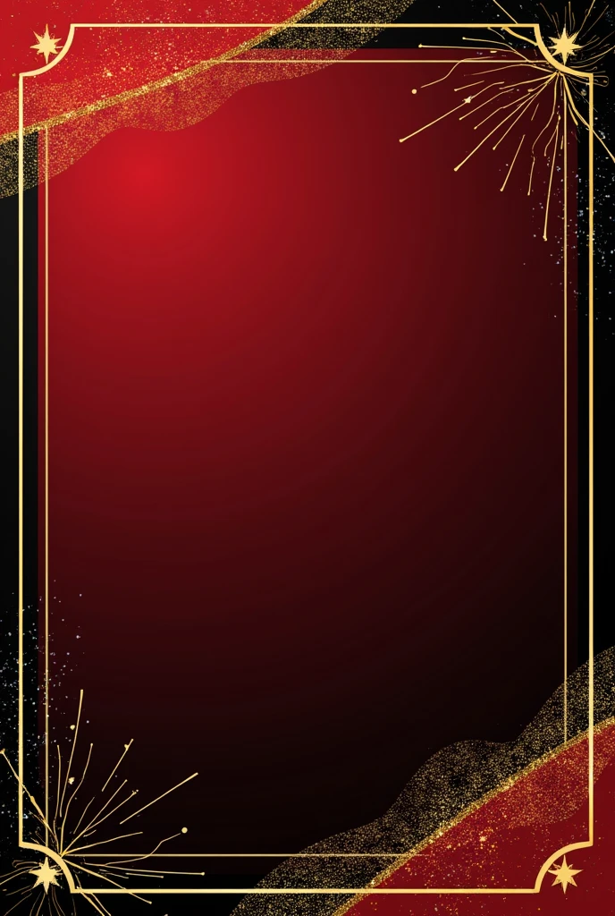 Create a Live Graduation Invitation Template, in red colors, black and gold, where I can be adding a photo of myself, do it in a more modern style and in Portuguese