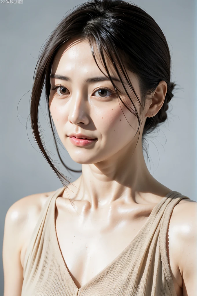 (In 8K, highest quality), Super detailed, natural sunlight, Medium chest, 30 year old Japanese woman, black hair, fine eyes, highly detailed face and skin,The texture of the skin is clearly visible
