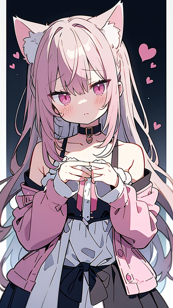Gray Hair, Pink eyes, Character portrait, tobacco, One person, High resolution,Cat ear,