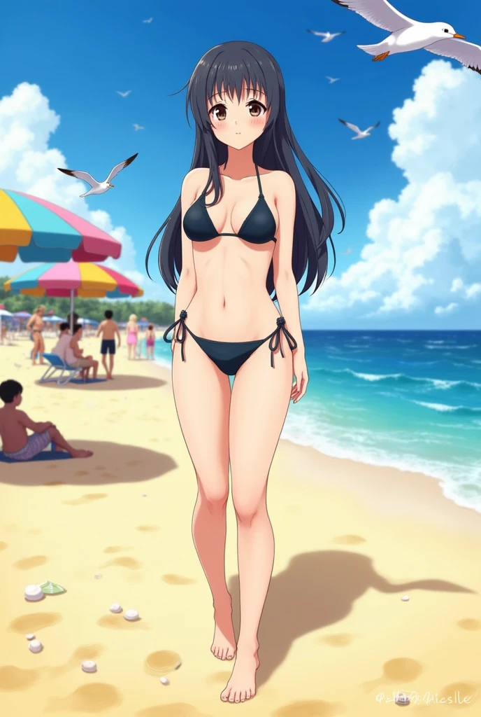 Shouko Komi from the anime Komi Can't Communicate in a bikini.