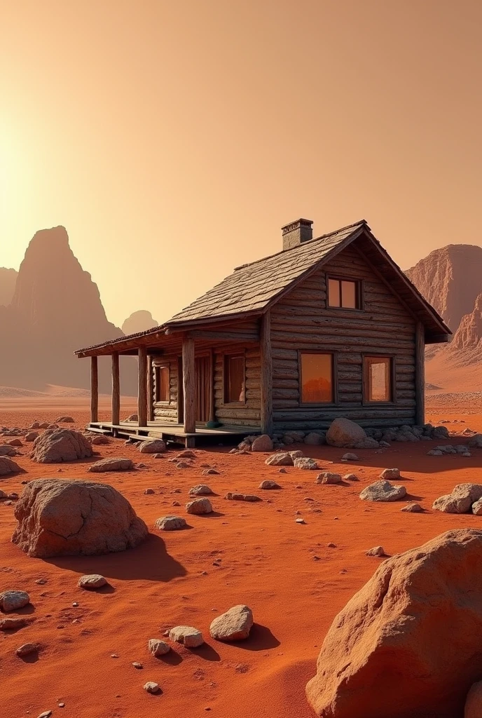 Wooden house on Mars