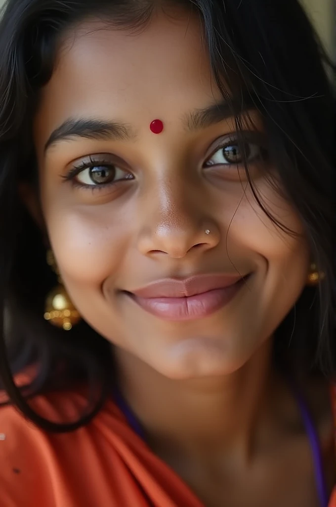 Make a picture of bhaltasani girl of 27 years having two Black moles one is below left eye other one is right side between nose and lip