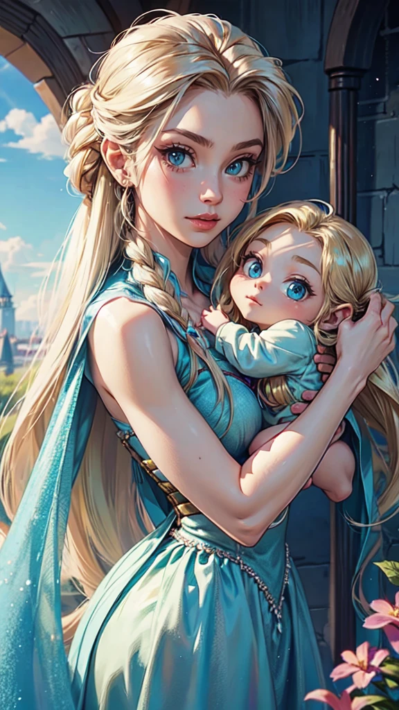 Elsa-Rapunzel Fusion, Merging models, Rapunzel's clothes, melting, 1girl, Beautiful, character, Woman, female, (master part:1.2), (best qualityer:1.2), (standing alone:1.2), ((struggling pose)), ((field of battle)), cinemactic, perfects eyes, perfect skin, perfect lighting, sorrido, Lumiere, Farbe, texturized skin, detail, Beauthfull, wonder wonder wonder wonder wonder wonder wonder wonder wonder wonder wonder wonder wonder wonder wonder wonder wonder wonder wonder wonder wonder wonder wonder wonder wonder wonder wonder wonder wonder wonder wonder wonder, ultra detali, face perfect, detailed face, detailed eyes, detailed hands, half naked, perfeckt breasts, naked, pink nipples,