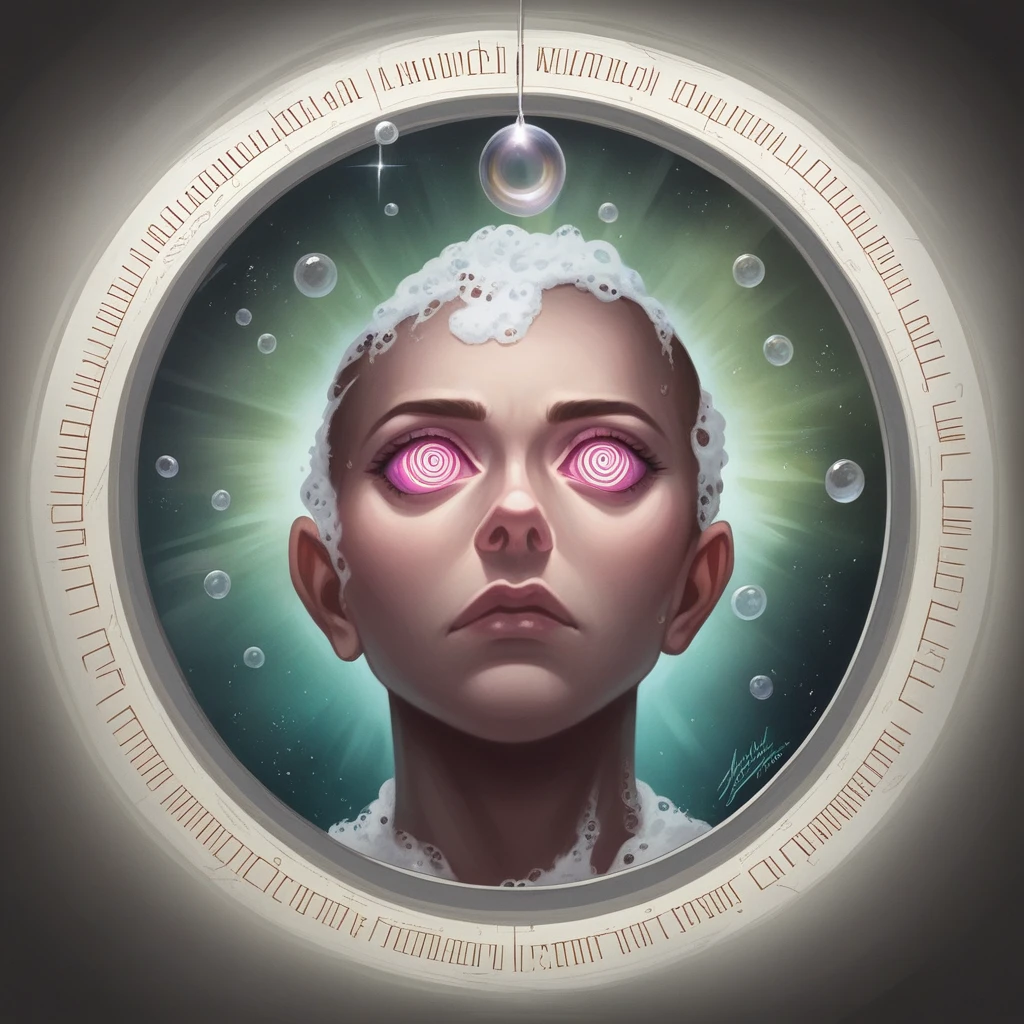 a naked beauty with skin made of mirrored material and steel silver color like a mirror, floating entirely with her head and feet inside a soap bubble, fantasy, medieval mysticism, against the background of space, the galaxy is reflected on the girl, a soap bubble both in front of the girl and behind her, space, bubble and galktica shimmer with a rainbow in the zone black hole gravity effects, detailed, 8k, photorealistic, cinematic lighting, over-detailed, volumetric lighting, dramatic contrast, glass-like skin, intricate details, surreal, fabulous, airy, iridescent, refraction, reflection, mesmerizing, hypnotizing, cinematic composition, gloomy atmosphere, spectacular lighting, bright colors, digital art, 3D rendering, concept art