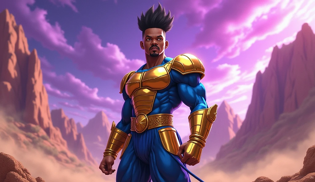 Will Smith in Saiyan warrior clothes
